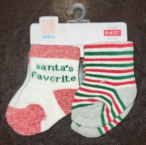 Carter's Baby Christmas Socks First Christmas Santa's Favorite